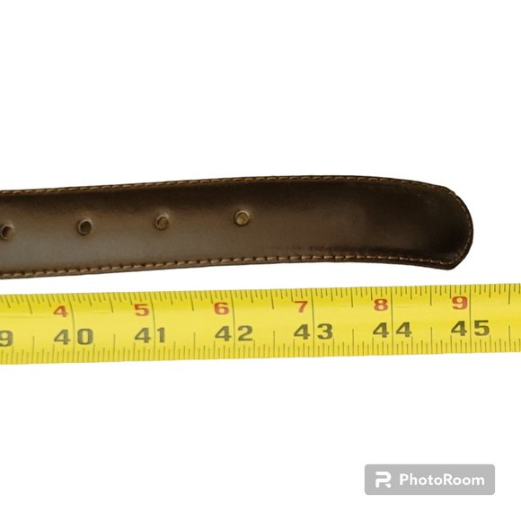 Surrey by Swank Brown Leather Split Cowhide w Belt Brass Buckle in Size 42 New - Picture 6 of 11